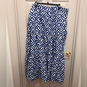 Boden Blue and White Maxi Skirt - US 20/22